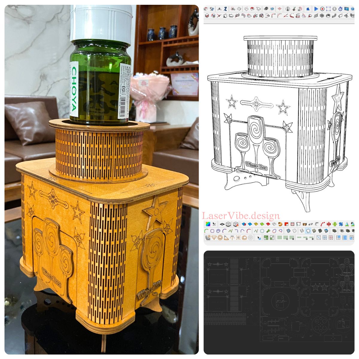 Hộp đựng rượu & ly thông minh